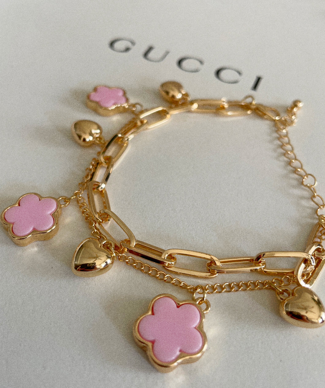 Rosy charm bracelet