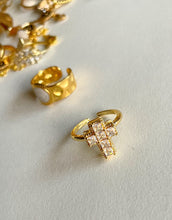 Load image into Gallery viewer, Gemstone Cross Ring
