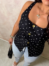 Load image into Gallery viewer, Polka dot linen blouse
