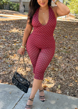 Load image into Gallery viewer, Burgundy Ruby dot capris
