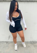 Load image into Gallery viewer, Contrast white &amp; black romper
